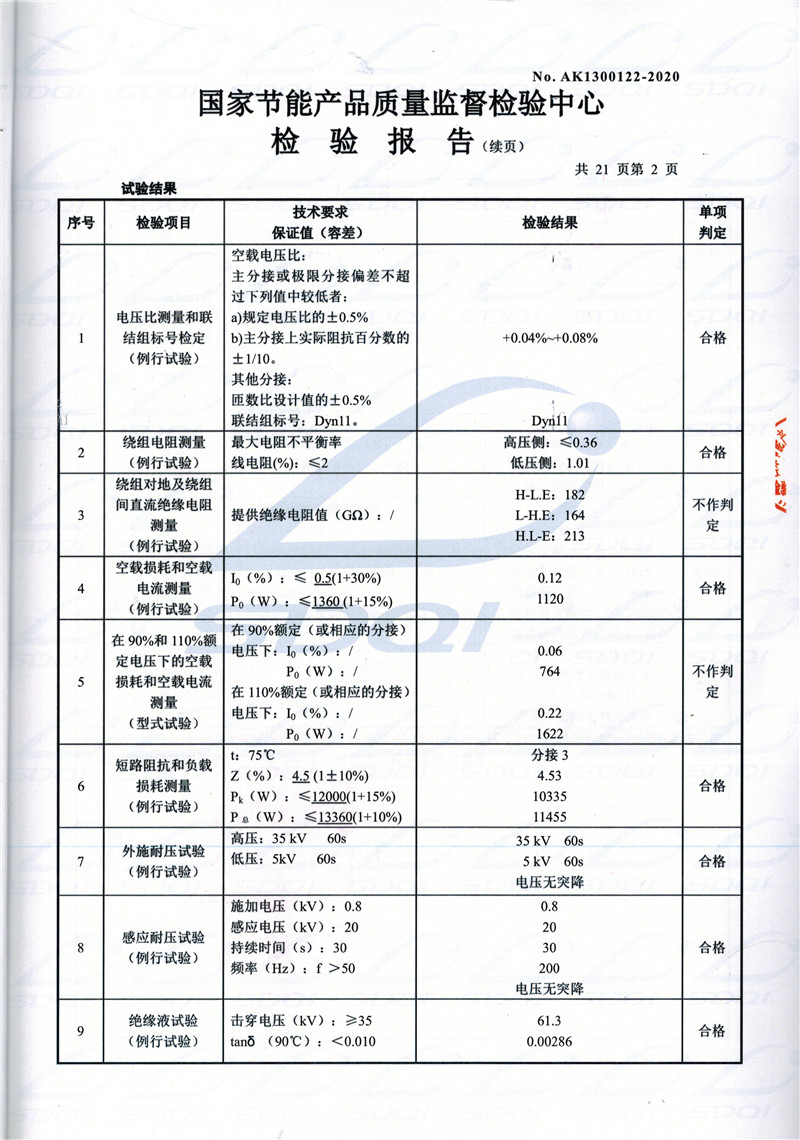 高低压试验报告-S11-1250威远威远威远油浸式变压器-2.jpg